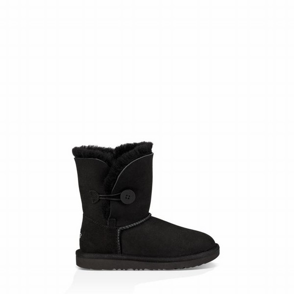 Black UGG Bailey Button Ii Boots For Girl | UK 00952